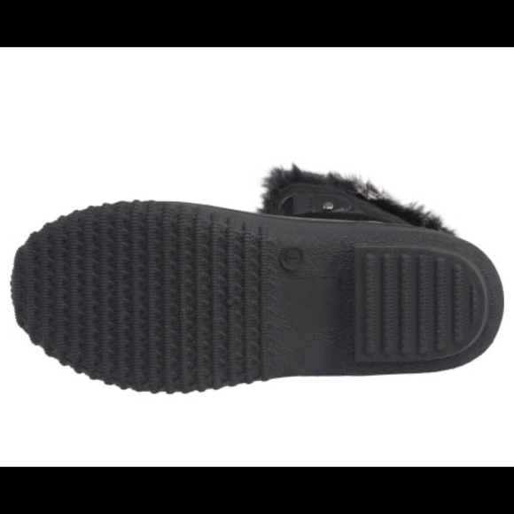 Womens Khombu Colby Tall Pac Boots size 6 Black Faux Fur Trim Lace Up Thermolite - Picture 3 of 7